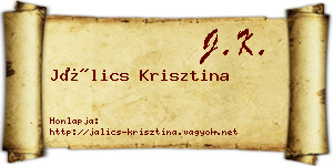 Jálics Krisztina névjegykártya